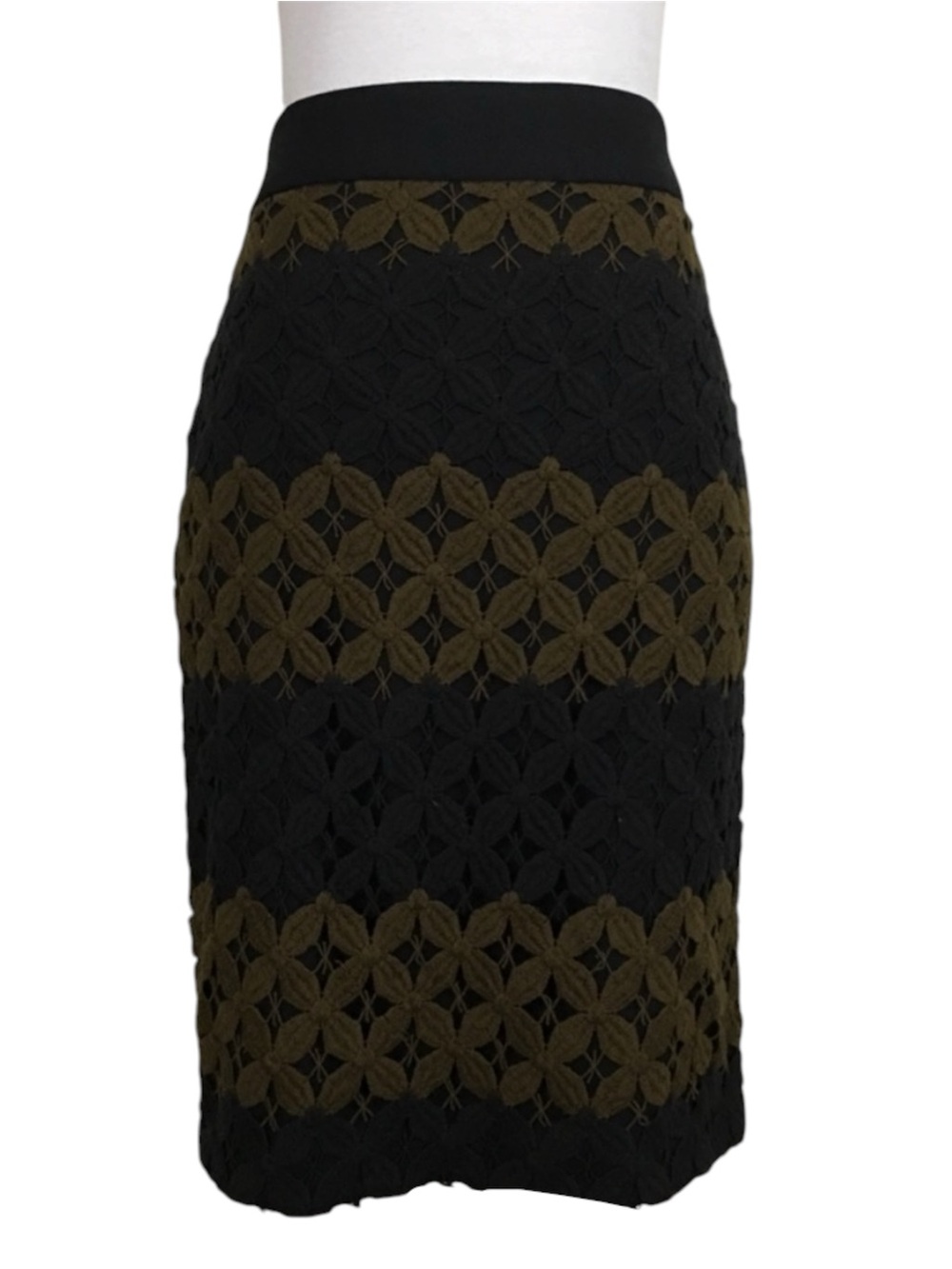 LOFT Ann Taylor Floral Crochet Pencil Skirt‎ Women’s 4 Preppy Boho Retro Chic